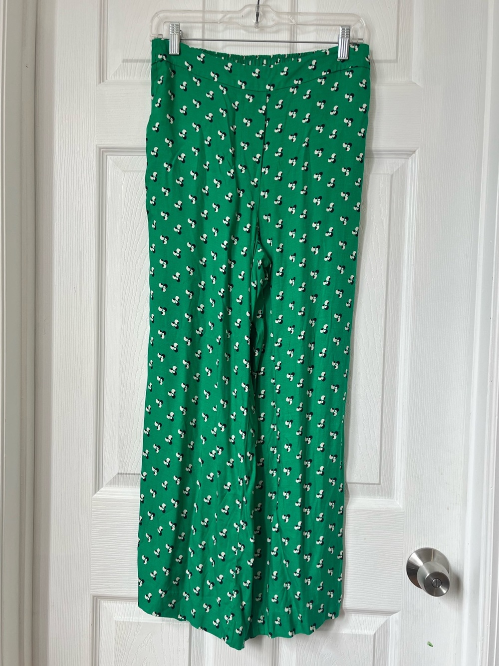 Boden Green Printed Wide-Leg pants size 6P